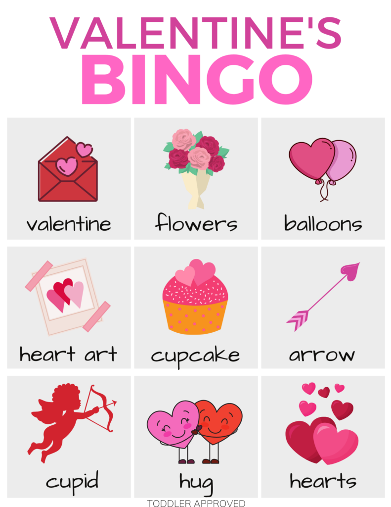 valentine's day bingo for preschoolers - toddler approved